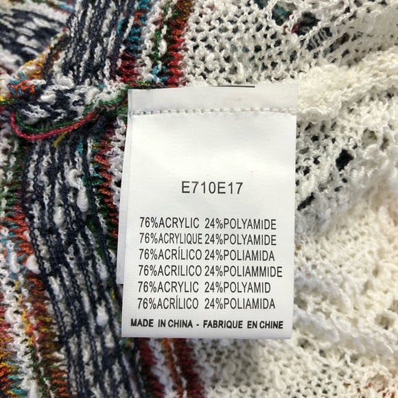 Molly bracken poncho cream/striped/tassels SZ L - Picture 8 of 9